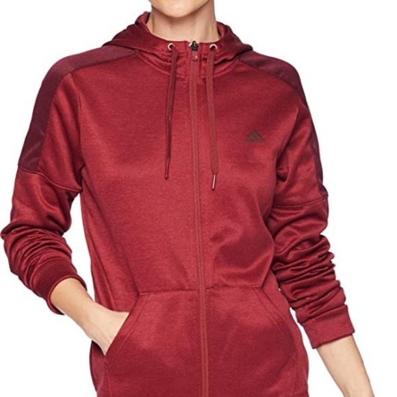 adidas Tops - adidas Women’s Hoodie Jacket LARGE Full Zip Red